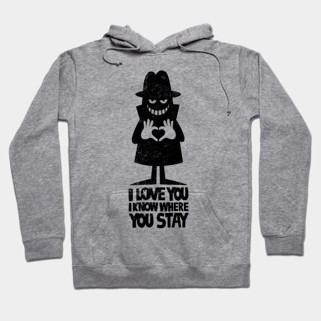TOTALLY NOT CREEPY AT ALL  (BLACK) Hoodie by thatotherartist